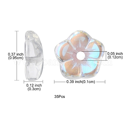 35 шт. Прозрачные стеклянные бусины GLAA-YW0001-75A-1