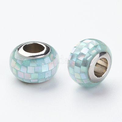 Европейские бусины из нержавеющей стали 304 из смолы RPDL-P002-A10-1