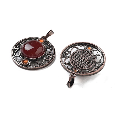 Подвески из натурального сердолика (окрашенного и нагретого) G-Q158-03A-R01-1