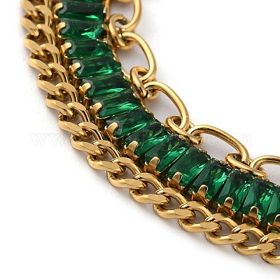 Трехслойные многорядные браслеты из нержавеющей стали 304 золотистого цвета BJEW-C045-01C-G-1