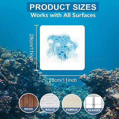 1 набор трафаретов для рисования животных на океанскую тематику DIY-MA0005-16-1