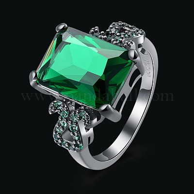 Модные латунные кольца из стекла&nbsp;RJEW-BB21001-A-8-1