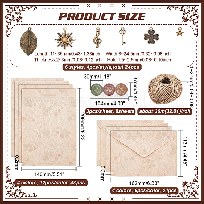 8 комплект бумажного конверта в 4 стилях DIY-FG0004-86-1