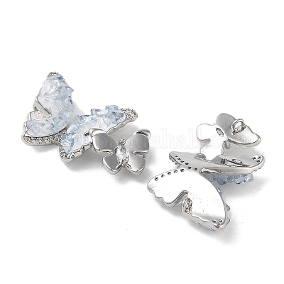 Звенья-бабочки из натурального кристалла кварца KK-B102-15P-1