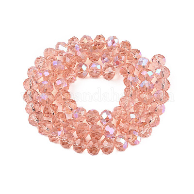 Стеклянные бусины с гальваническим покрытием  EGLA-A044-T8mm-L21-1