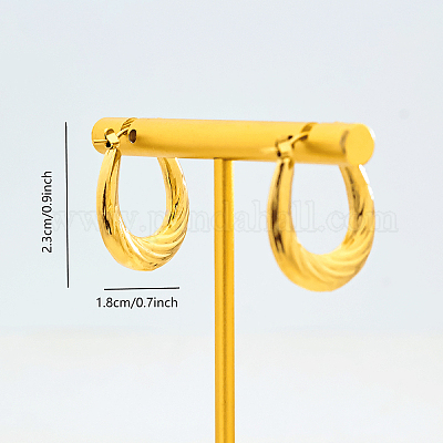 Винтажные латунные овальные серьги-кольца GT1650-1