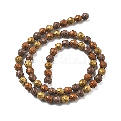 Нити немагнитных синтетических гематитовых бусин с вакуумным покрытием pvd X-G-F682-01B-1