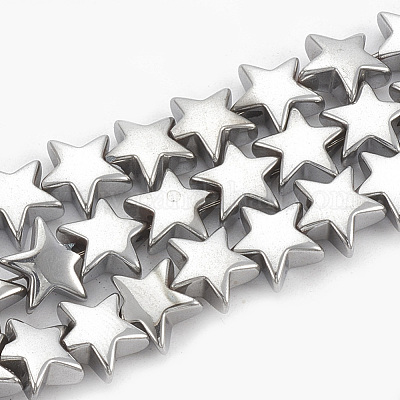 Гальванизировать немагнитных синтетический гематит бисер пряди G-N0321-08J-1