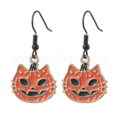 Серьги с подвесками из сплава эмали на Хэллоуин EJEW-JE06063-1