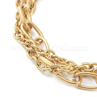 Многорядные браслеты из нержавеющей стали 304 с цепочкой из троса STAS-A051-05G-1