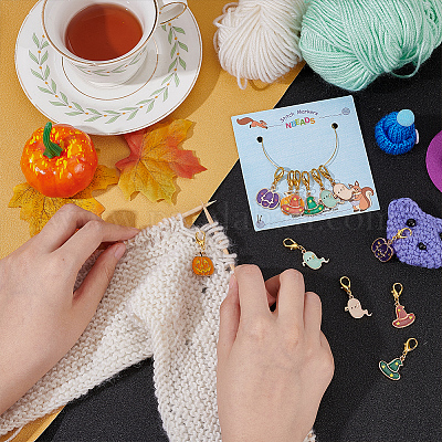 Маркеры для петель с замком на тему Хэллоуина HJEW-PH01714-1