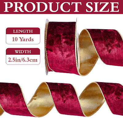 Полиэстеровые бархатные ленты SRIB-WH0011-356B-1