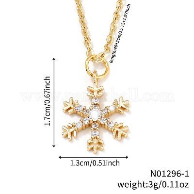 Элегантные серьги-кольца и ожерелья с подвесками из латуни с микропаве из прозрачных кубических цирконий в форме снежинки для женщин ET8021-3-1