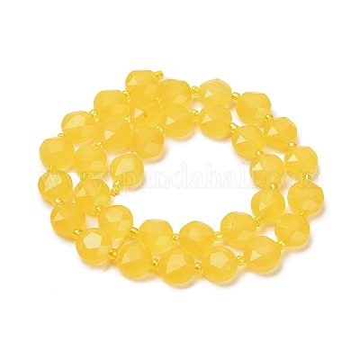 Окрашенные природные белый нефрит бисер пряди G-C116-A181-01A-1