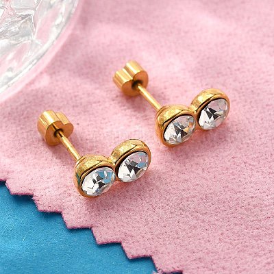 Серьги-гвоздики из нержавеющей стали 304 с ионным покрытием (IP) EJEW-A118-15G-02-1