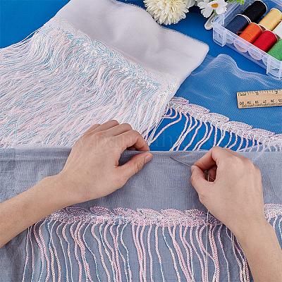 1 шт. блестящая полиэстеровая кружевная лента с кисточкой из пайеток OCOR-PH0005-83-1