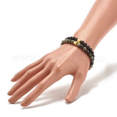 Bracciale Elastico Vintage In Pietra Naturale Con Perline E - Foto 12