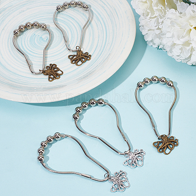 12 шт. 2 цвета железные кольца для занавески для душа для ванной комнаты HJEW-DR00036-1