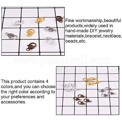 Застежки когтей омара в виде сердца в тибетском стиле PALLOY-PH0012-58-1