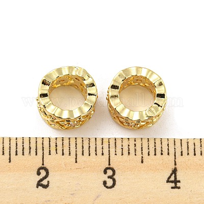 Латунные микро проложить Цирконий Европейский бисером KK-H452-20G-1