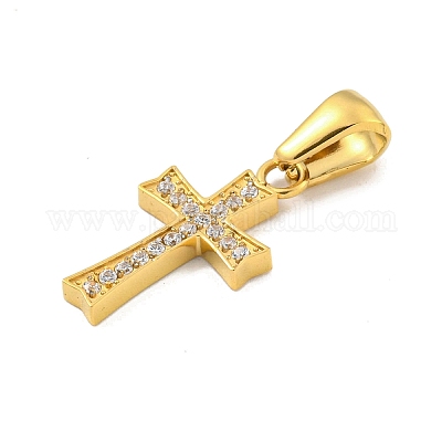 Подвески из нержавеющей стали 304 с ионным покрытием (IP) и кубическим цирконием STAS-C102-04C-G-1