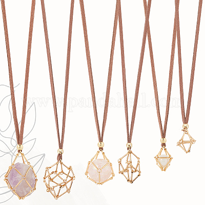 6 шт. 3 стиля ожерелья с держателем кристаллов MAK-SC0001-41G-1