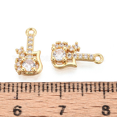 Латунные микропаве прозрачные подвески с фианитом KK-T077-49G-1