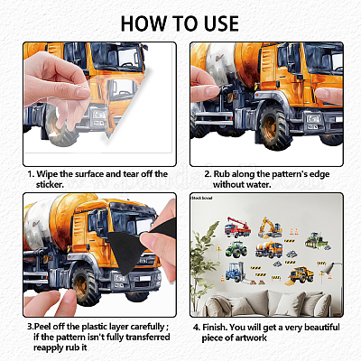5 шт. 5 стиля полупрозрачные самоклеящиеся наклейки на стену из ПВХ STIC-WH0038-001-1