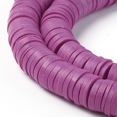 Плоские круглые бусины из глины ручной работы полимерные CLAY-R067-6.0mm-05-1