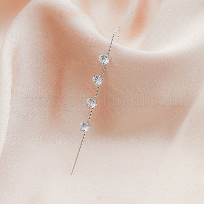 Ottone orecchini del polsino di strass&nbsp;WGB6093-17-1