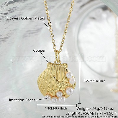 Ожерелья с подвесками Ocean Summer из латуни с прозрачными кубическими цирконами и паве FS-WG8D1A7-35-1