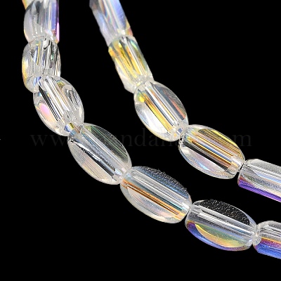 Стеклянные бусины с гальваническим покрытием  EGLA-P064-01A-AB02-1