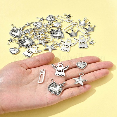 40шт 7 стиля подвески из сплава в тибетском стиле FIND-FS0004-31-1