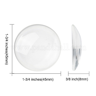 Transparente Glas Cabochons&nbsp;GGLA-R026-45mm-1