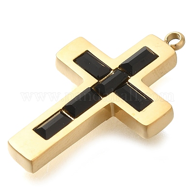 Подвески из нержавеющей стали 304 со стразами STAS-P369-14G-02-1