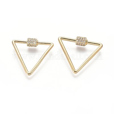 Латунь микропаве кубический цирконий винт карабин подвески с замком ZIRC-I031-18G-1