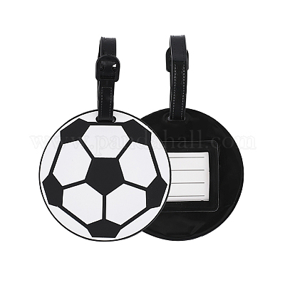 2 шт. бирка для багажа из ПВХ в виде спортивного мяча AJEW-DJ0004-63A-1