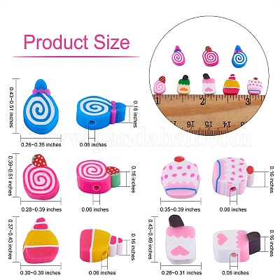 320шт 8 стиля ручной работы бусины из полимерной глины CLAY-SZ0001-81-1