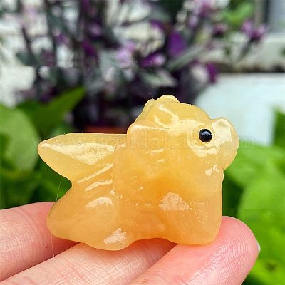 自宅のデスクトップの装飾用の天然方解石彫刻像 ドラゴン 40mmの通販
