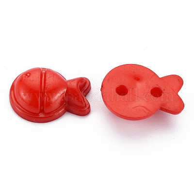 プラスチックビーズ  片穴  魚  ミックスカラー  21x16x7mm  穴：2.5mm&nbsp;KY-N017-005-1