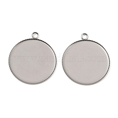 Оправы для подвесок из нержавеющей стали 304 в виде кабошонов STAS-NH0001-04P-02-1