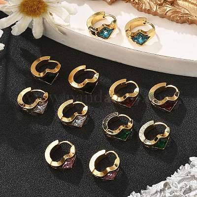 Серьги-кольца из нержавеющей стали 304 EJEW-P309-03G-1