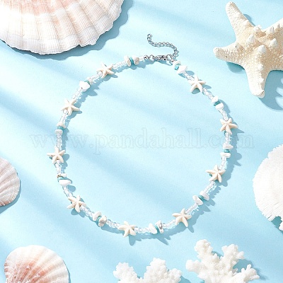 Ожерелья из синтетической бирюзы NJEW-JN05306-1