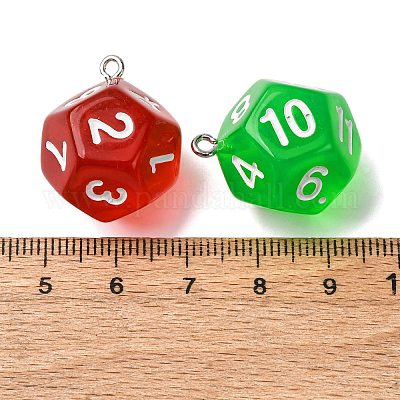 12 грань подвески из прозрачной смолы RESI-S021-01C-1