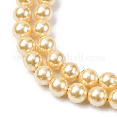 Гальванические оболочки жемчужные бусы пряди BSHE-G041-6mm-01-1