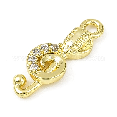 Латунные микропаве прозрачные подвески с фианитом KK-L238-23G-1