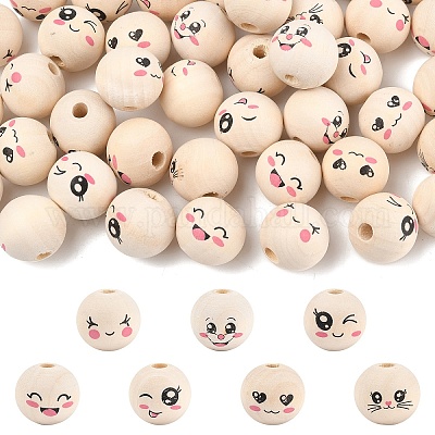 50 шт. 7-х цветные бусины из дерева схима WOOD-YW0001-53-1