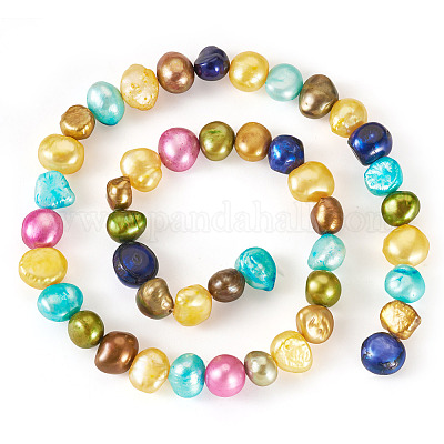 1 нить окрашенных бусин из натурального культивированного пресноводного жемчуга PEAR-TA0001-16-1