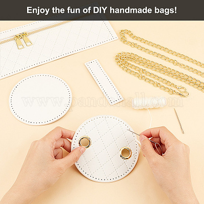 Bricolage motif losange cylindre petit sac à bandoulière en cuir