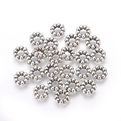 CCBプラスチックフレームコネクター  リング  アンティークシルバー  11.5x4mm  穴：5mm&nbsp;CCB-K007-021AS-1
